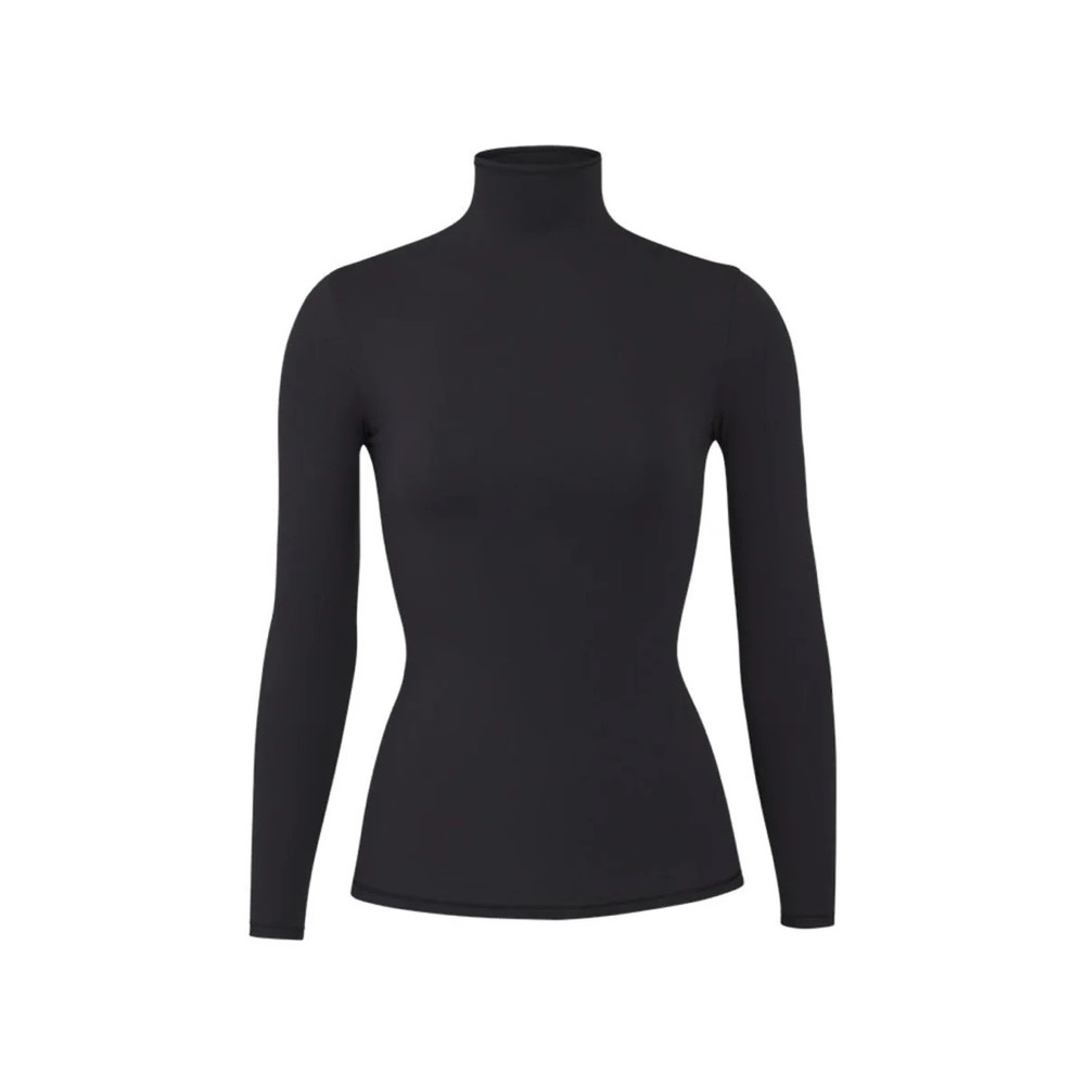 Skims Fits Everybody Turtleneck Top Small Onyx NWT